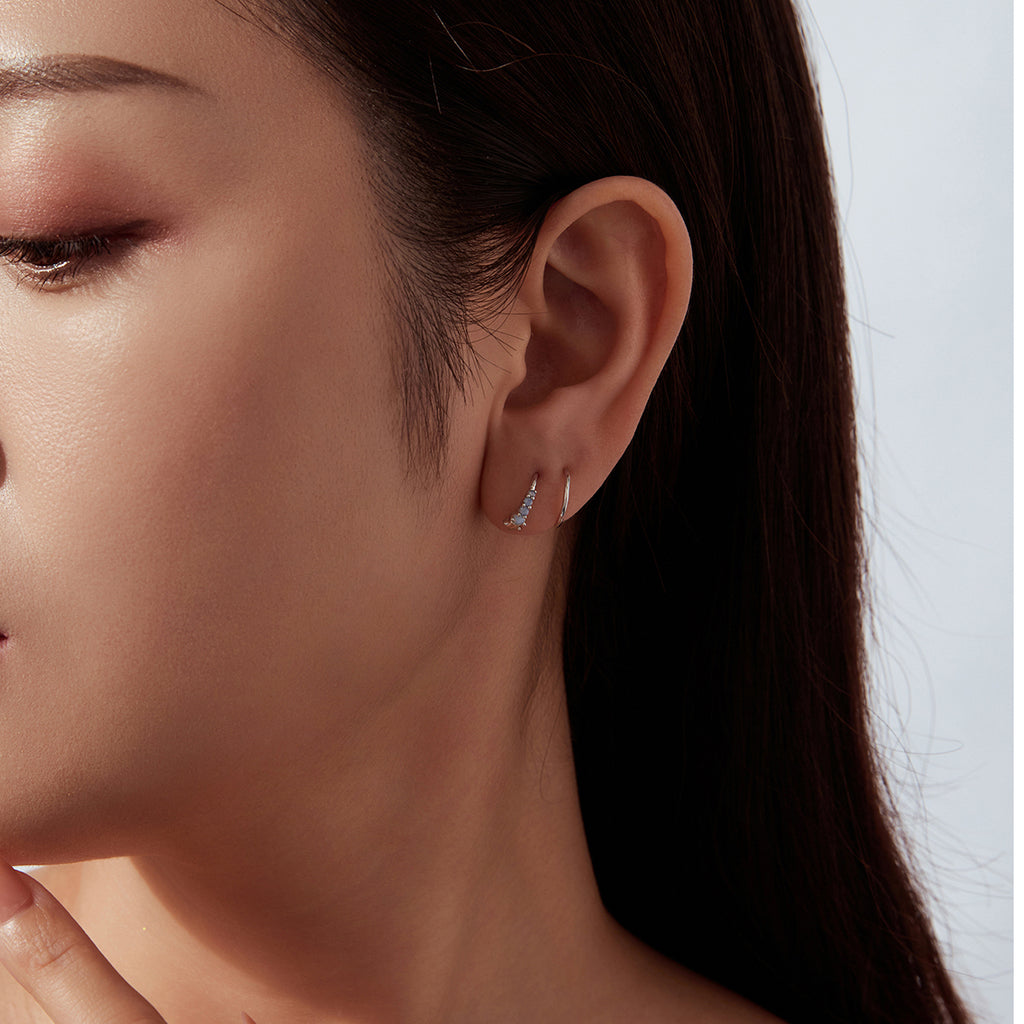 Starry Opal Single Threaded Hook Earring