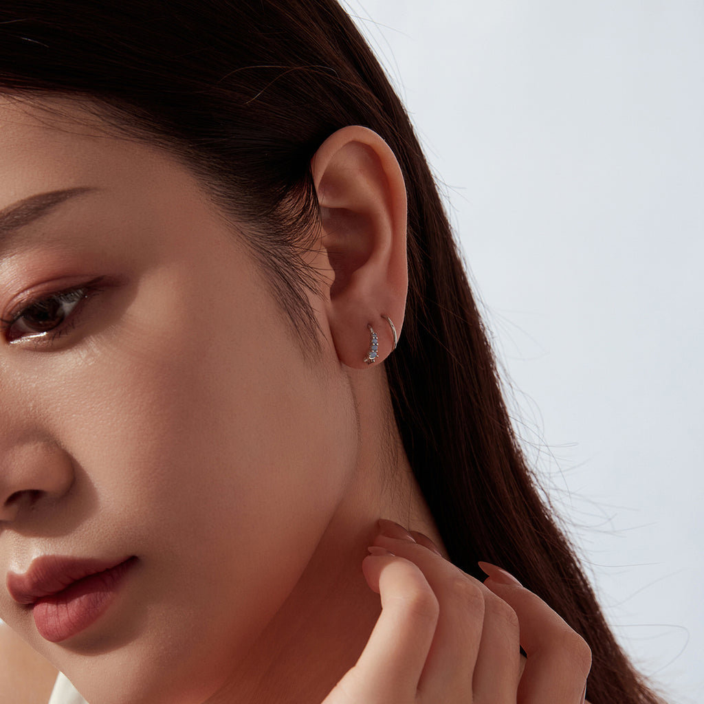 Starry Opal Single Threaded Hook Earring