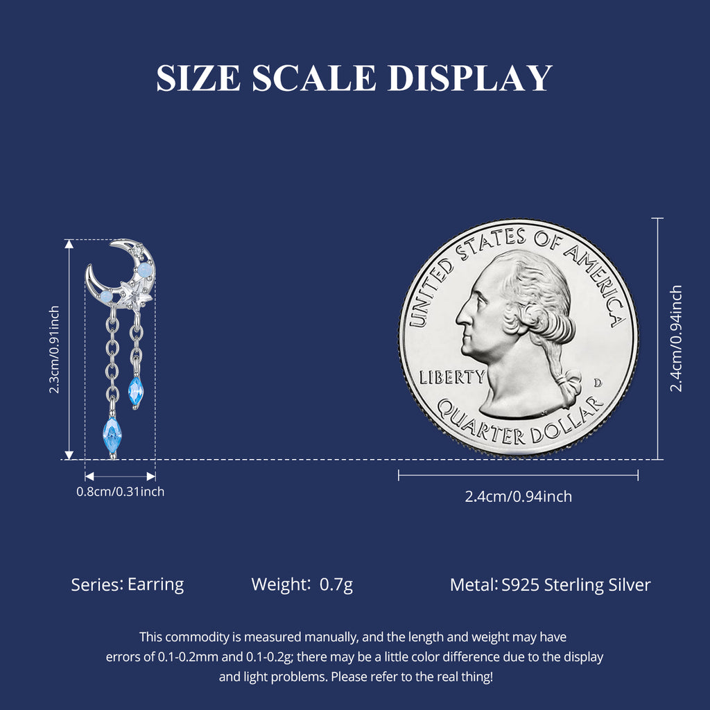 Star & Moon Single Threaded Stud Earring