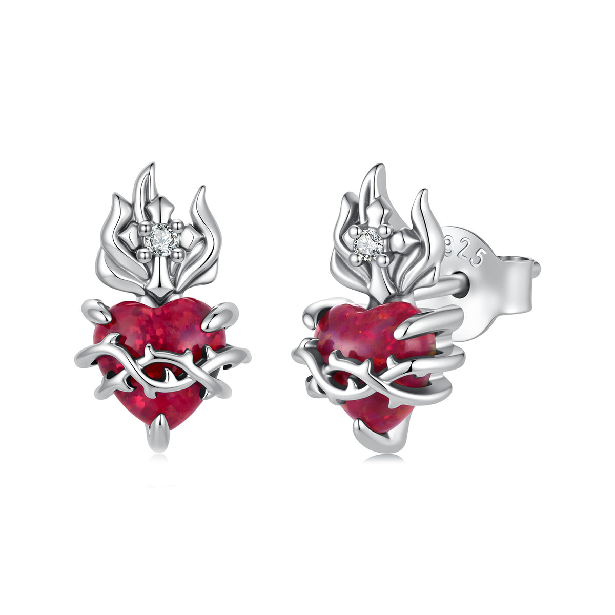 Sacred Heart Stud Earrings