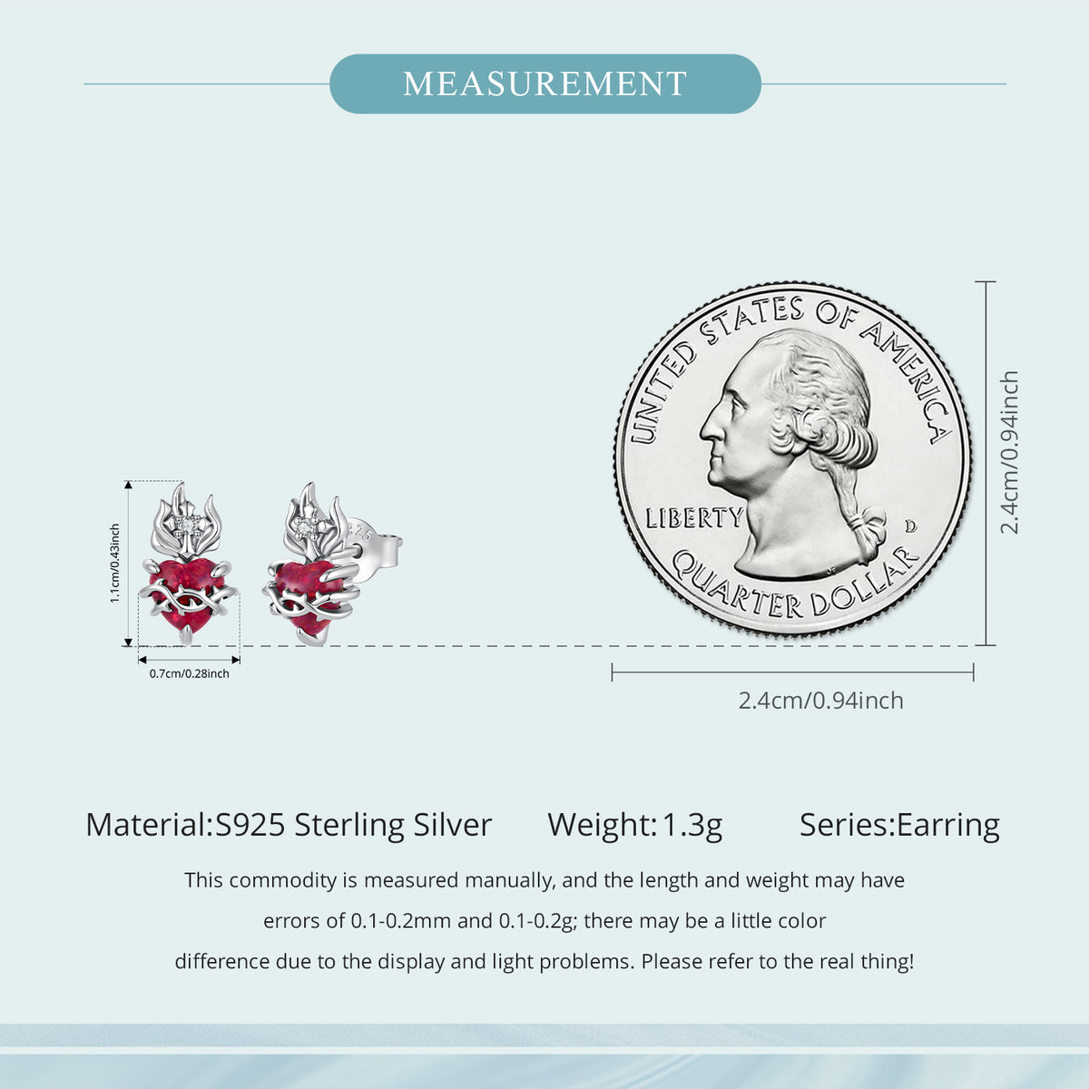 Sacred Heart Stud Earrings