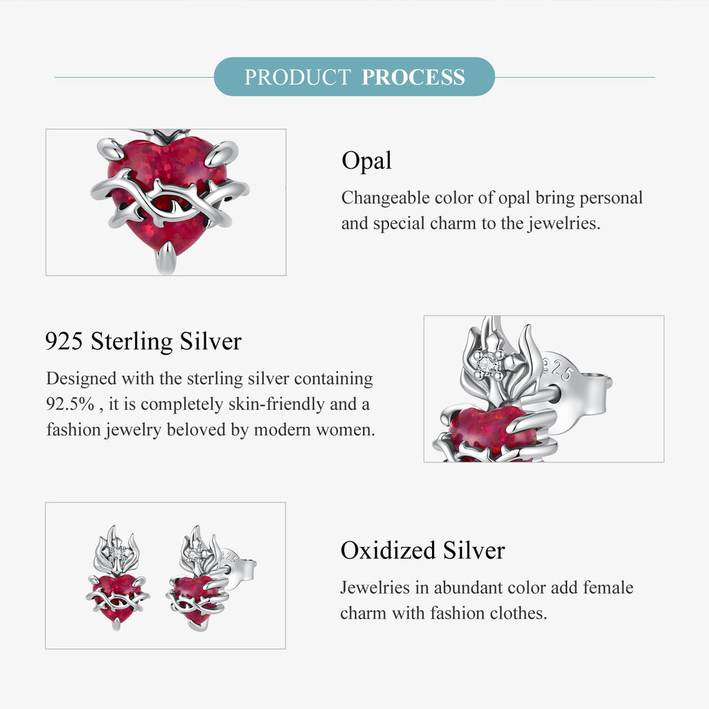 Sacred Heart Stud Earrings