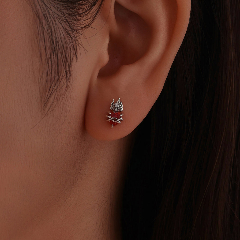 Sacred Heart Stud Earrings