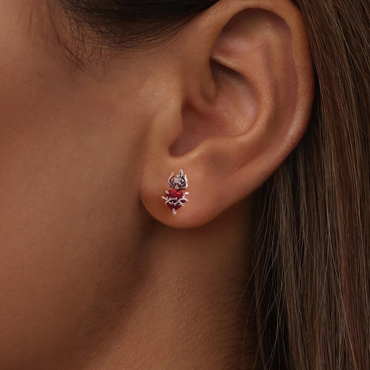 Sacred Heart Stud Earrings
