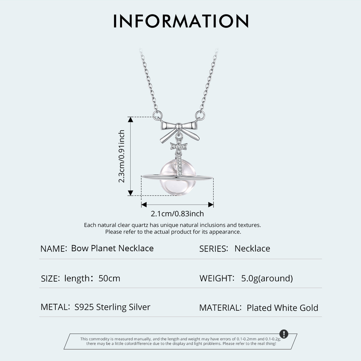 Bow Planet Necklace