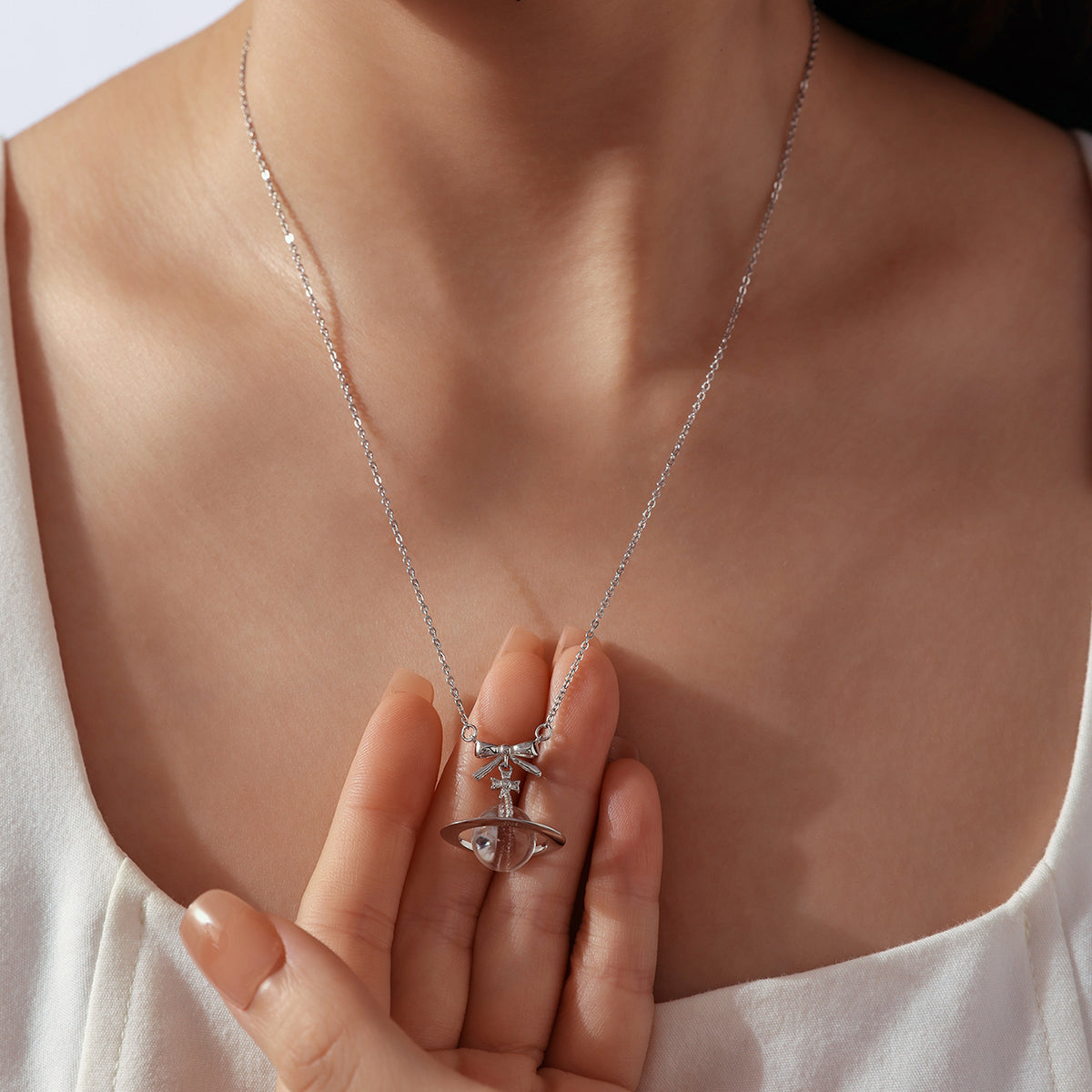 Bow Planet Necklace