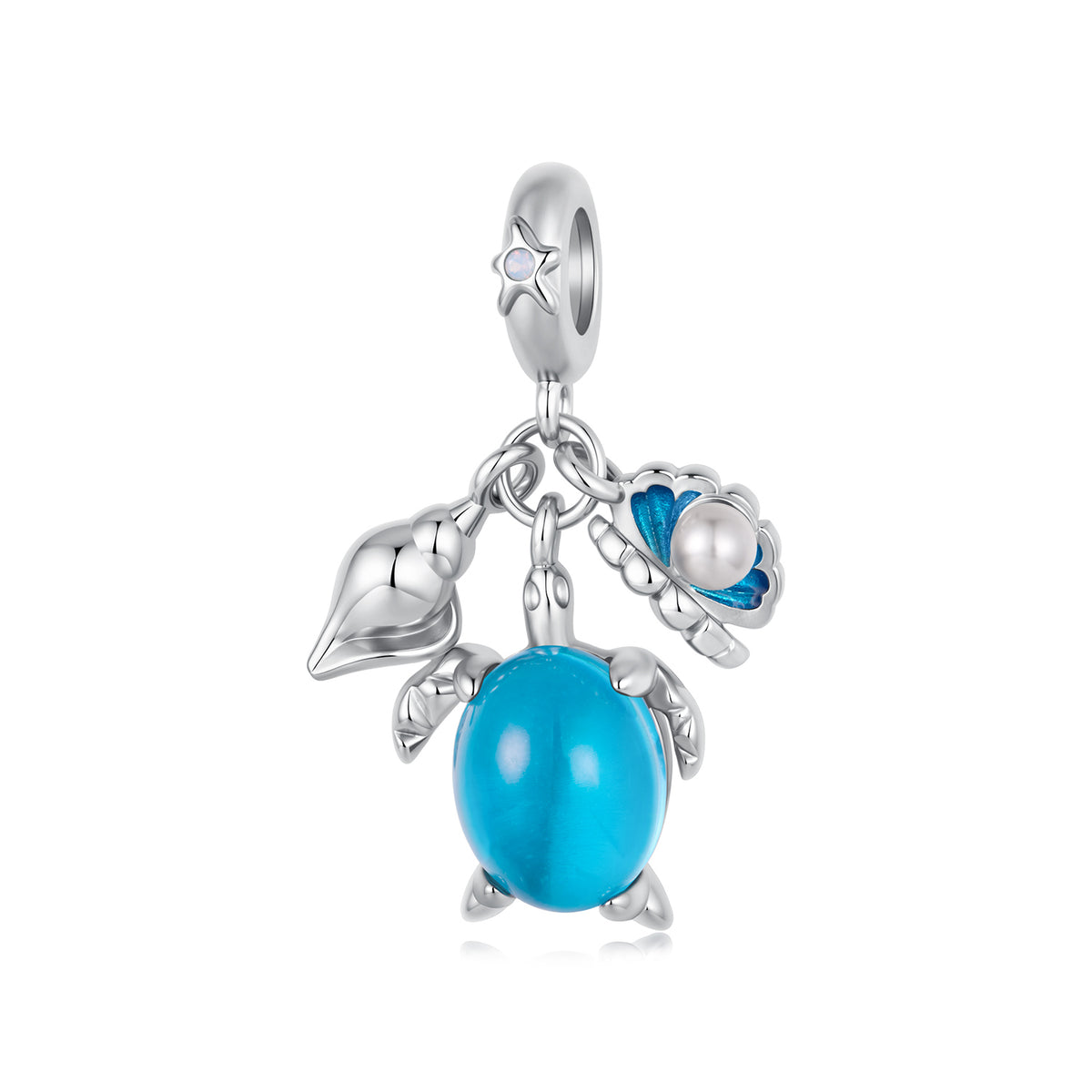 Sea Turtle & Shell Charm