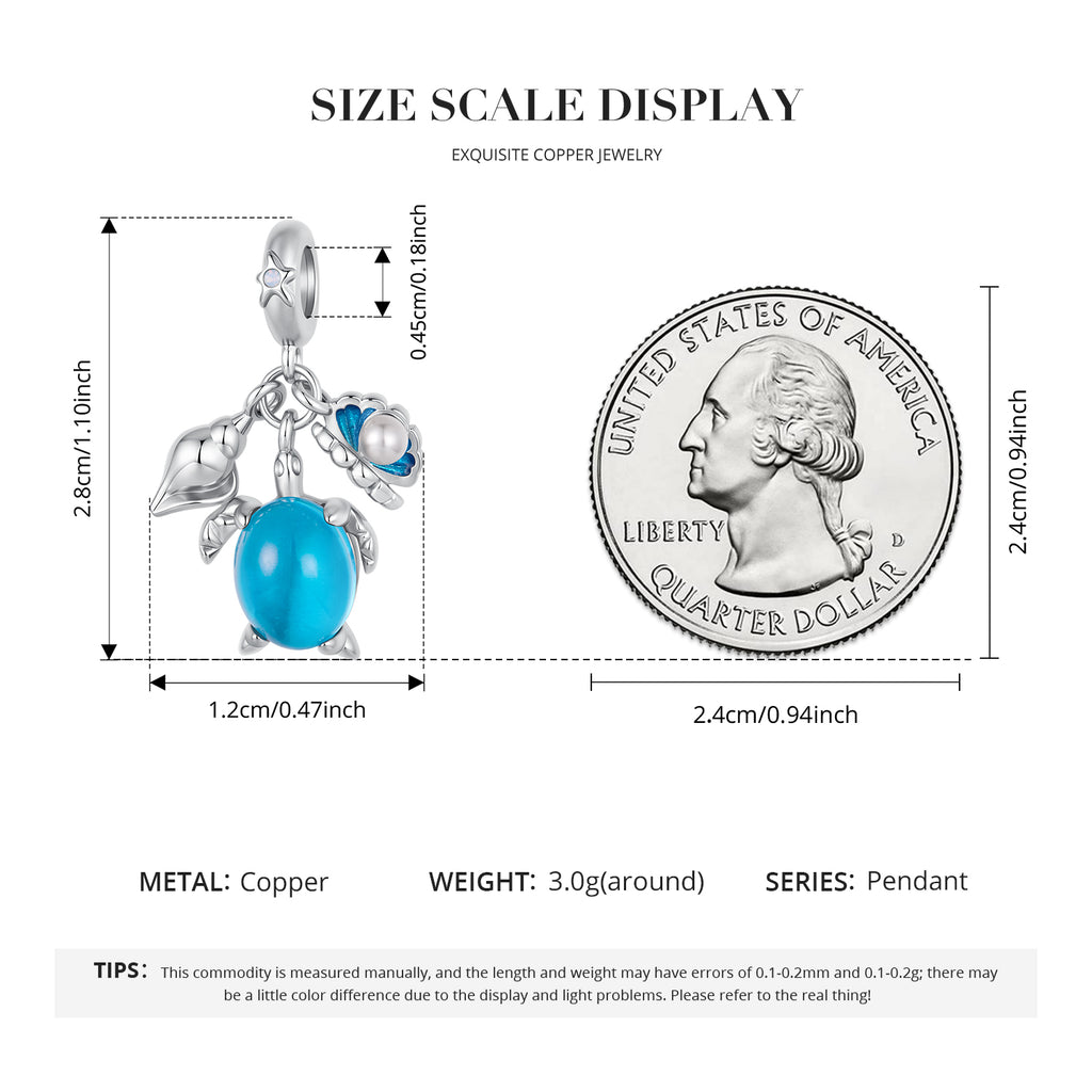 Sea Turtle & Shell Charm