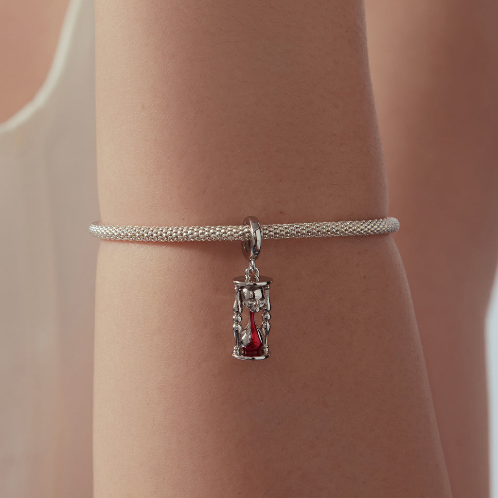Skull Hourglass Charm
