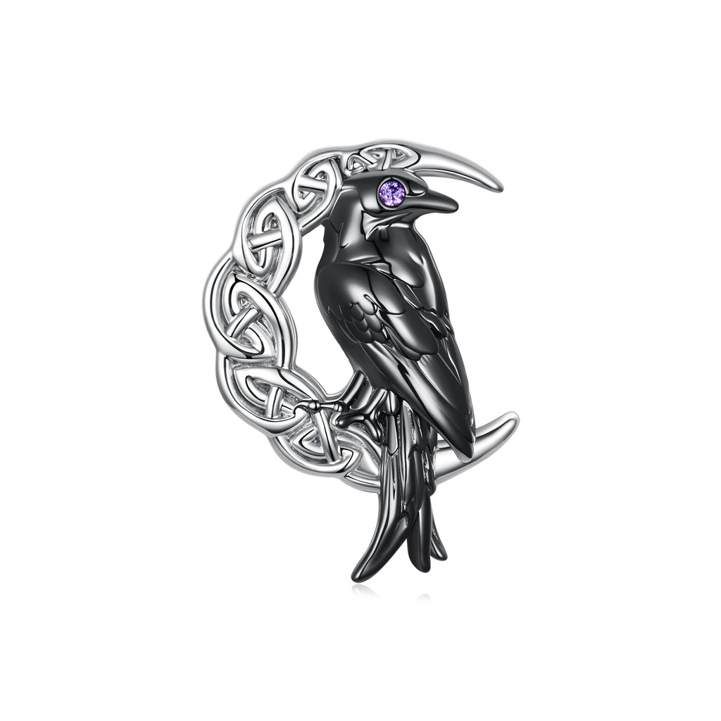 Moon Raven Charm