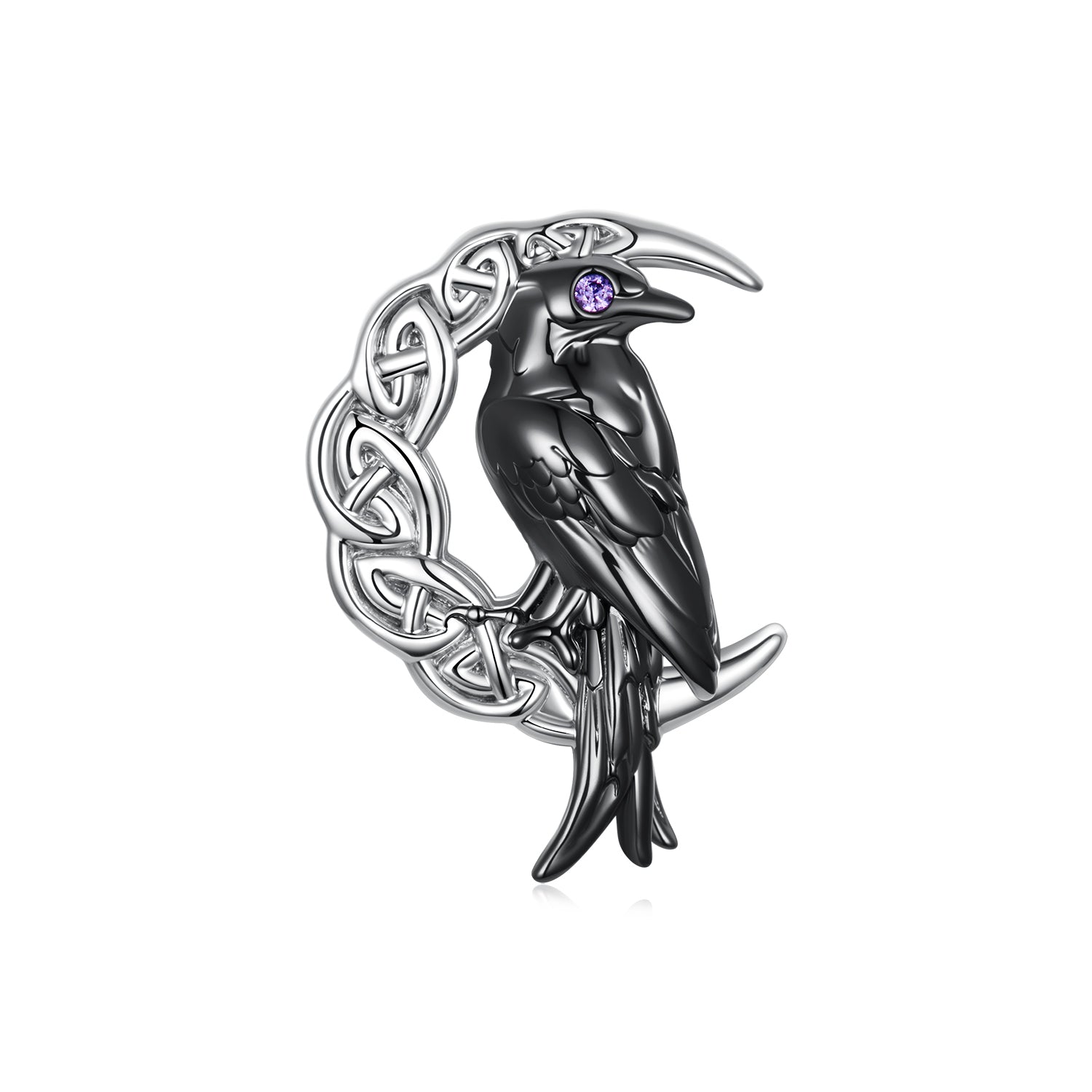 Moon Raven Charm