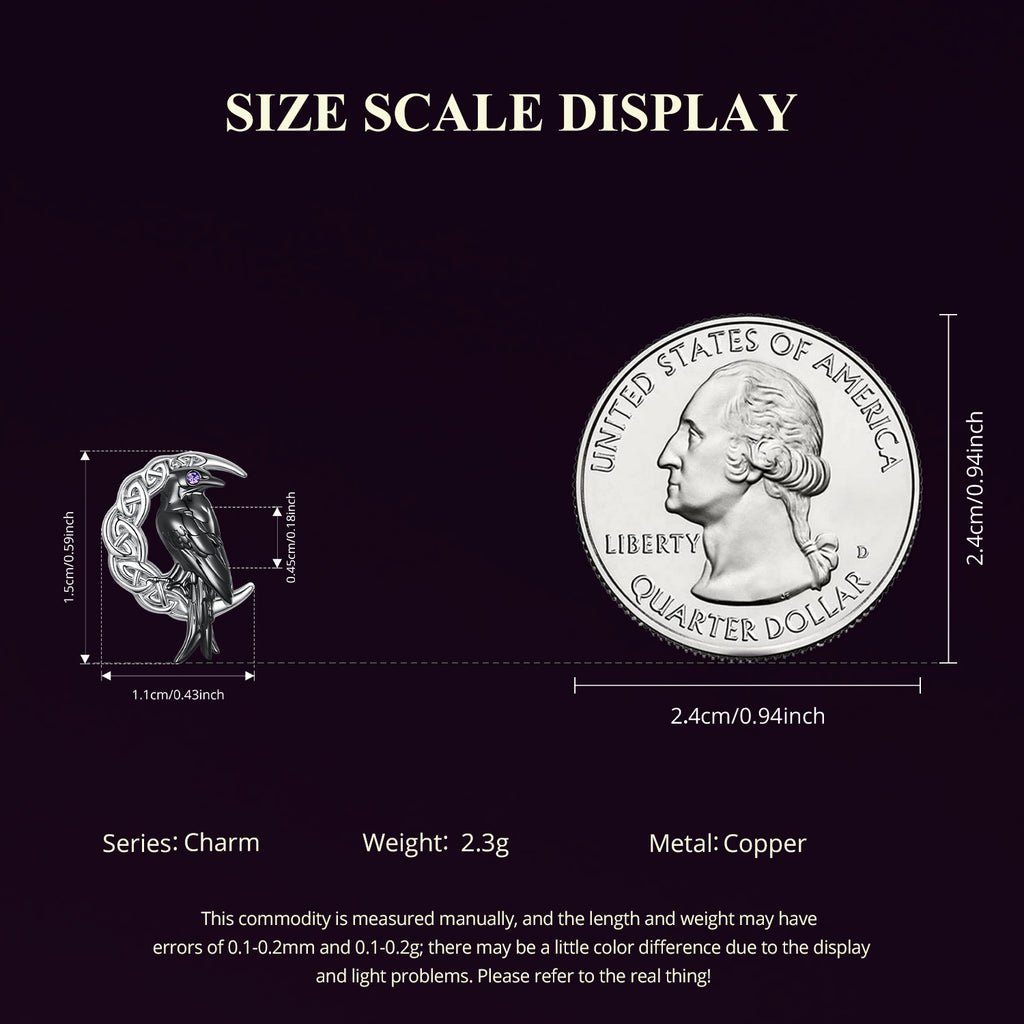 Moon Raven Charm