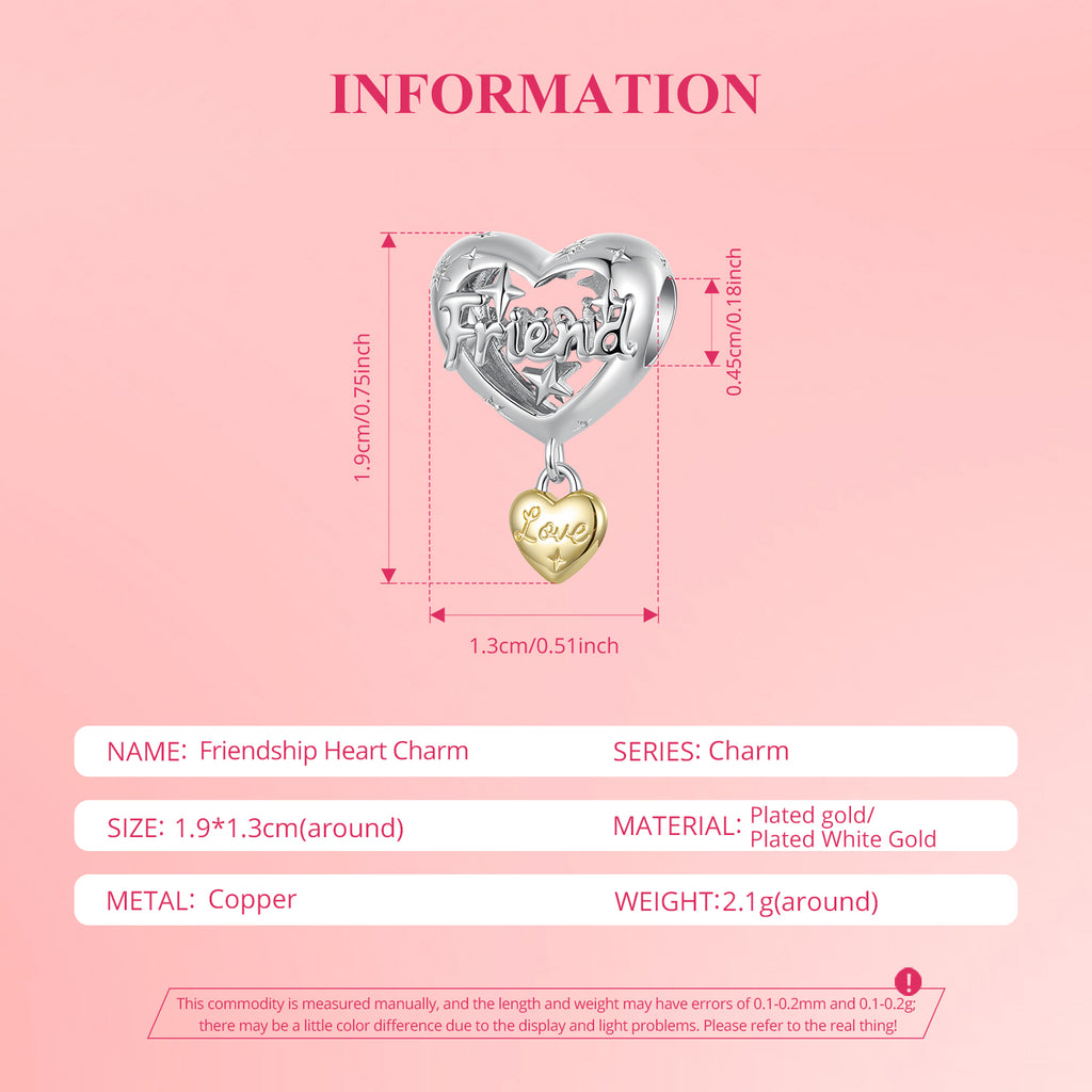 Friendship Heart Charm