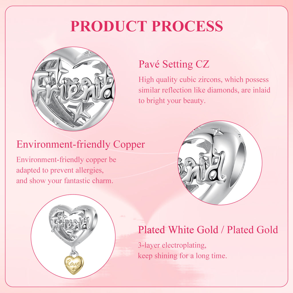 Friendship Heart Charm