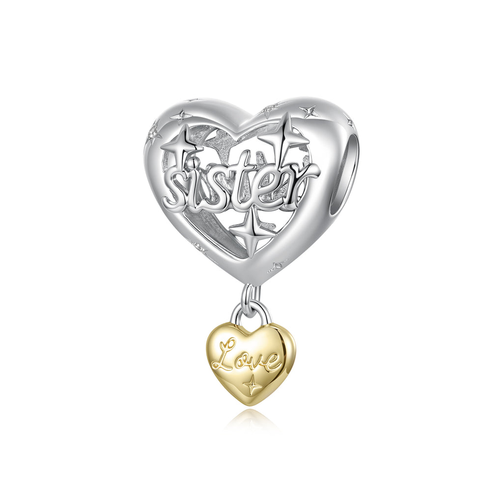 Sister Love Heart Charm