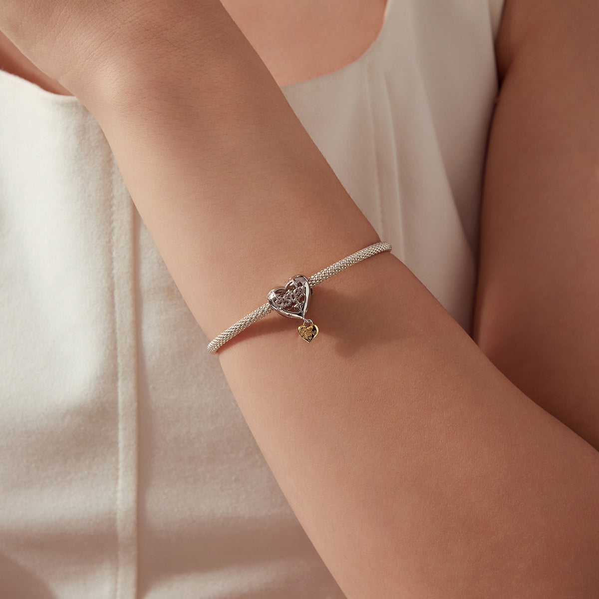 Sister Love Heart Charm