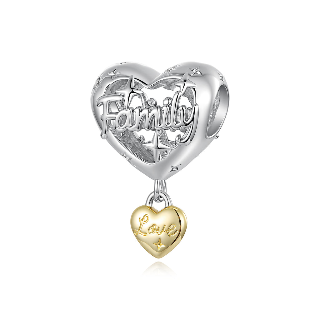 Family Love Heart Charm