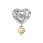 Family Love Heart Charm