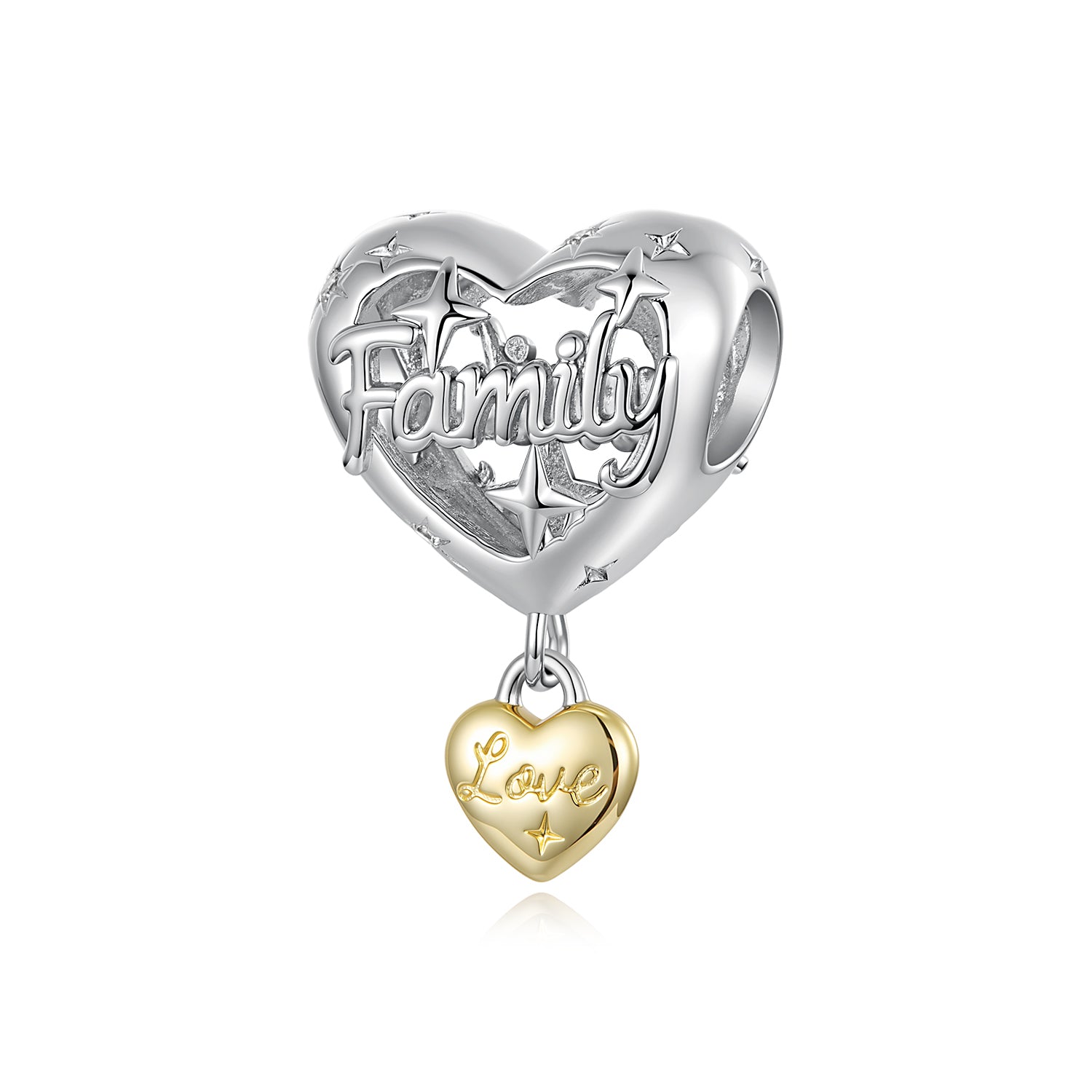 Family Love Heart Charm