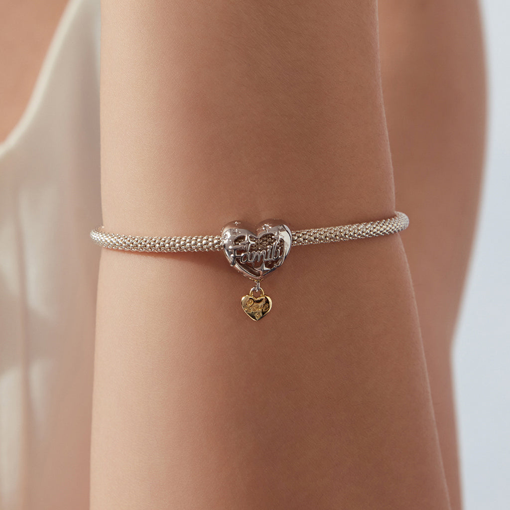 Family Love Heart Charm