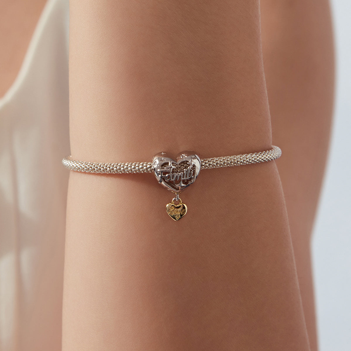 Family Love Heart Charm