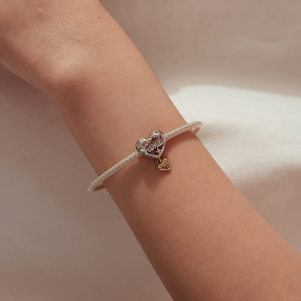 Family Love Heart Charm