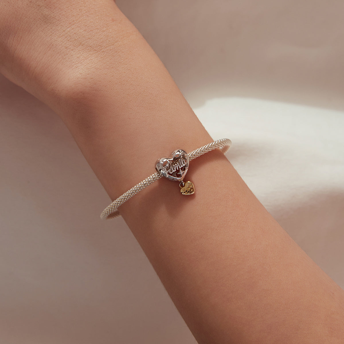 Family Love Heart Charm