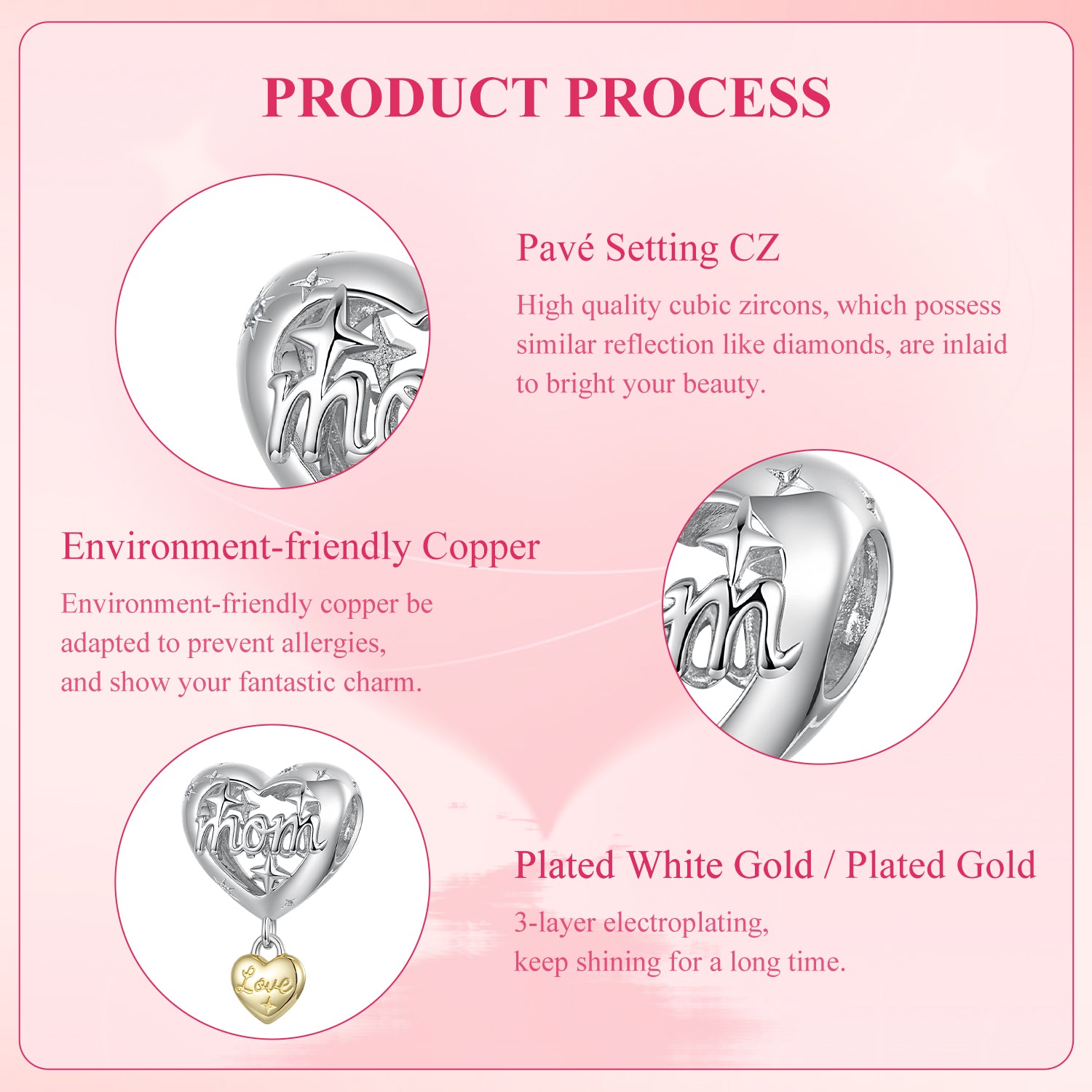 Mother Love Heart Charm