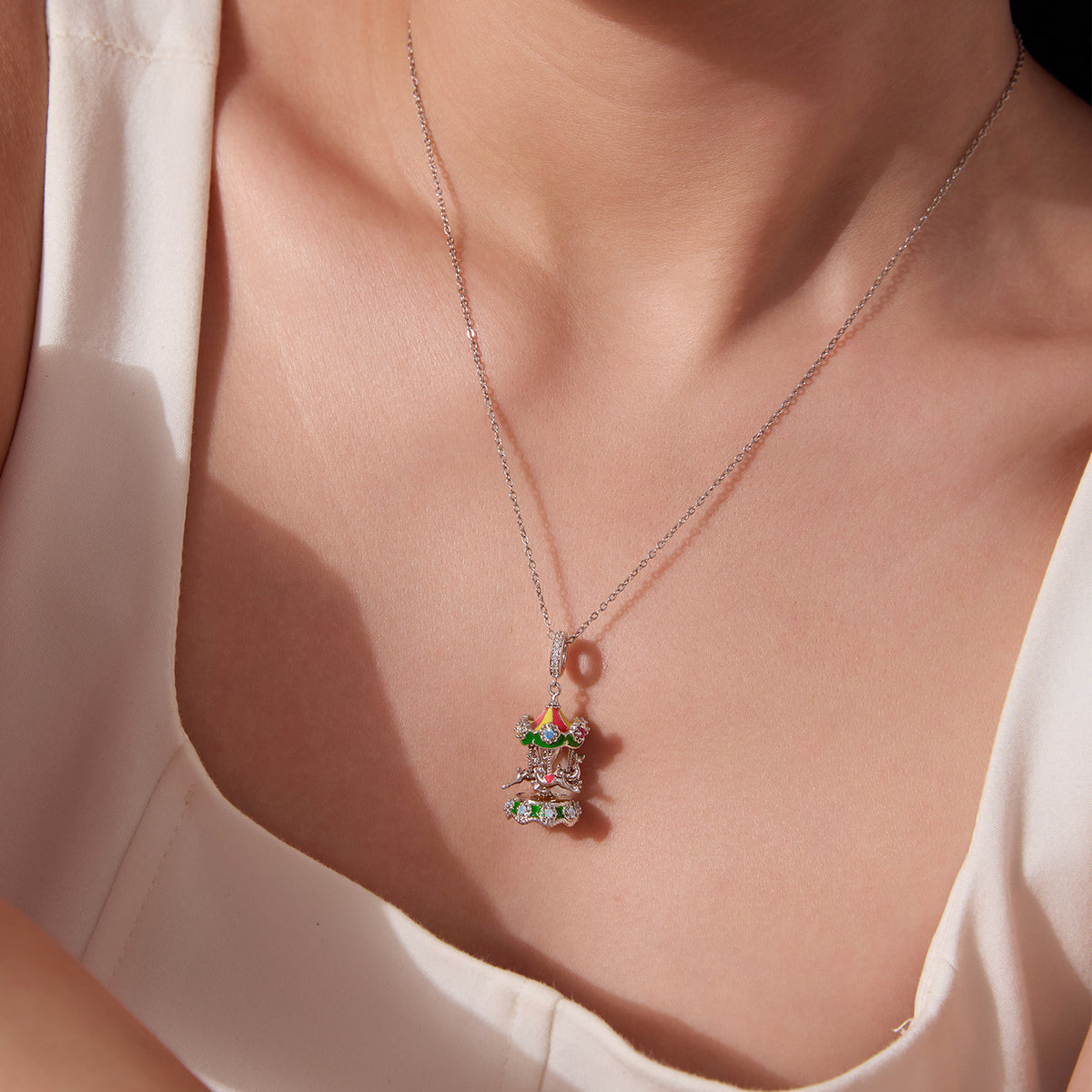 Spinning Reindeer Christmas Pendant