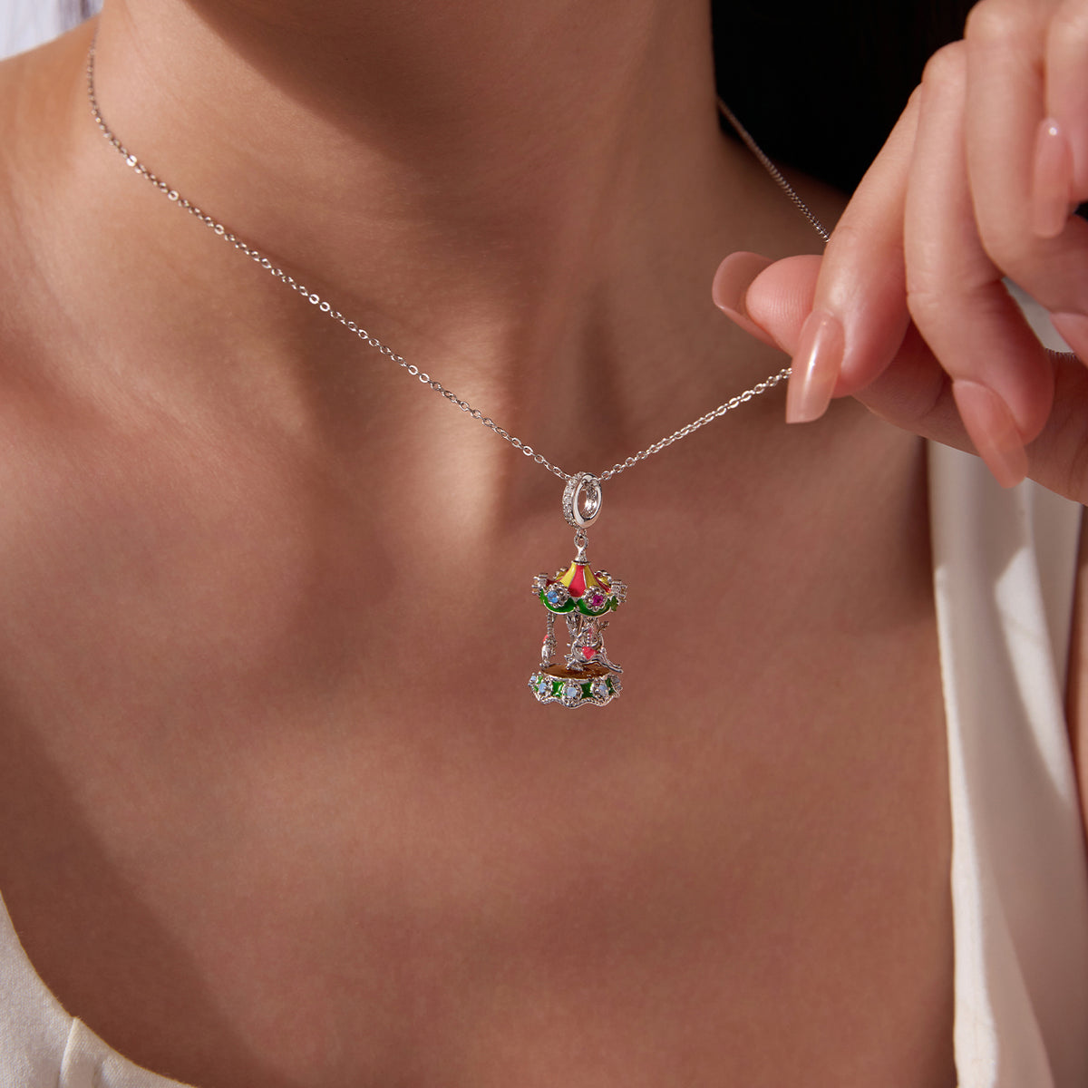Spinning Reindeer Christmas Pendant