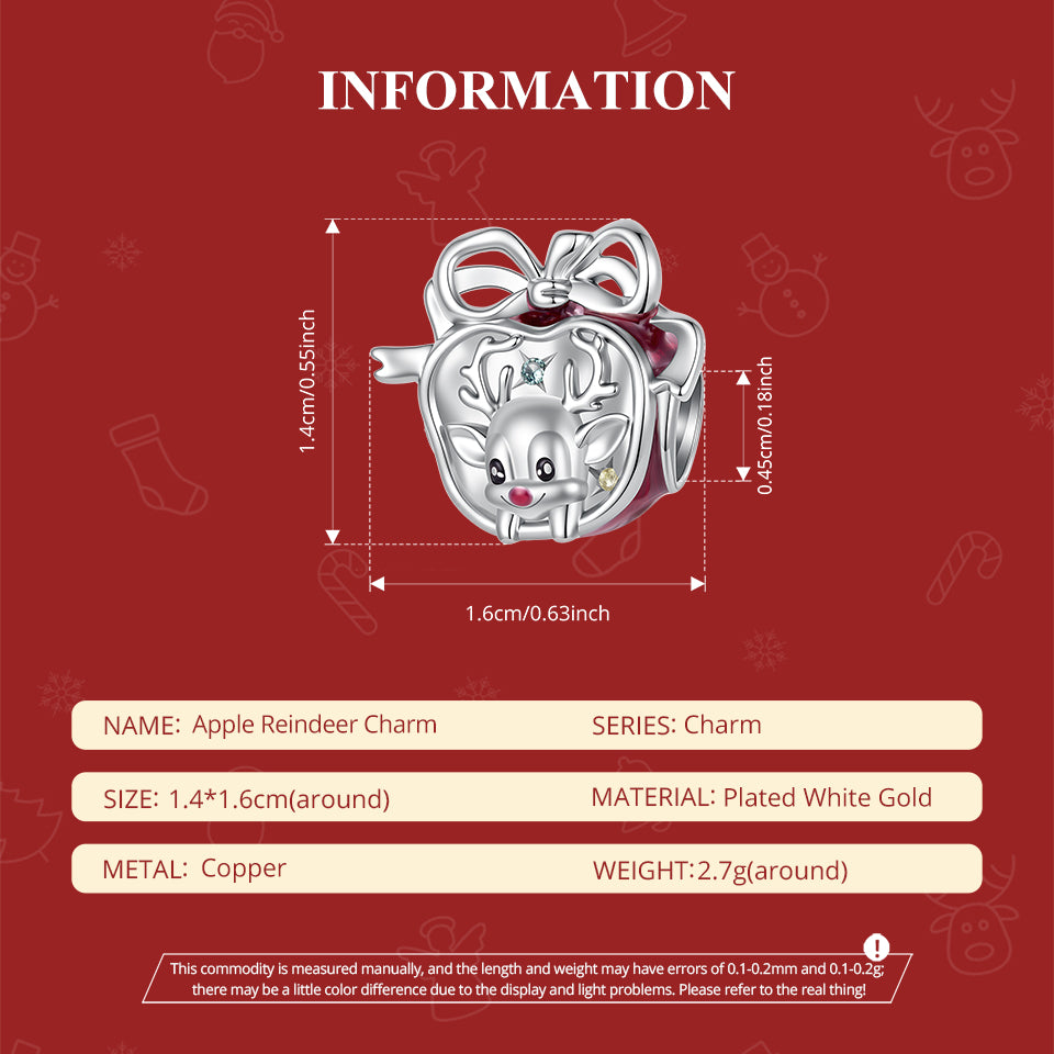 Apple Reindeer Charm