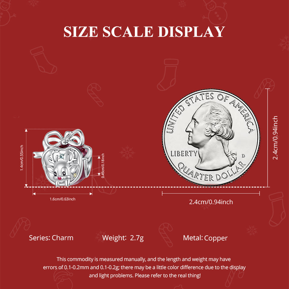 Apple Reindeer Charm