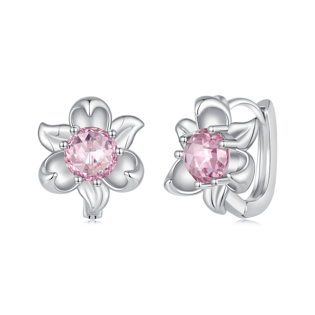 Floral Huggie Hoop Earrings