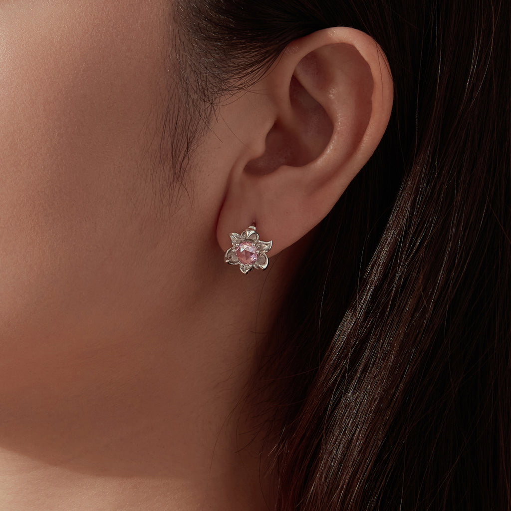 Floral Huggie Hoop Earrings