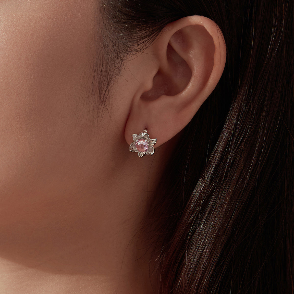 Floral Huggie Hoop Earrings