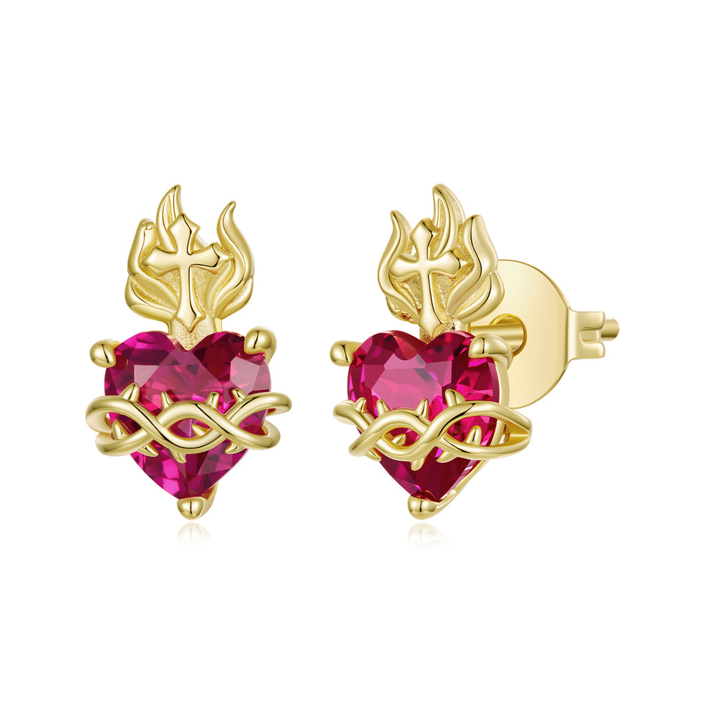 Sacred Heart Stud Earrings