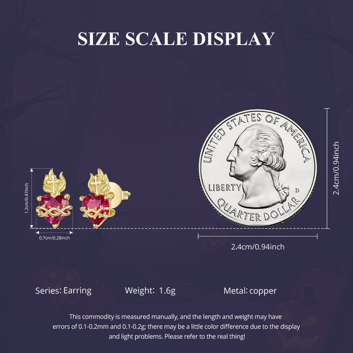 Sacred Heart Stud Earrings