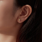 Gemstone Skull Stud Earrings