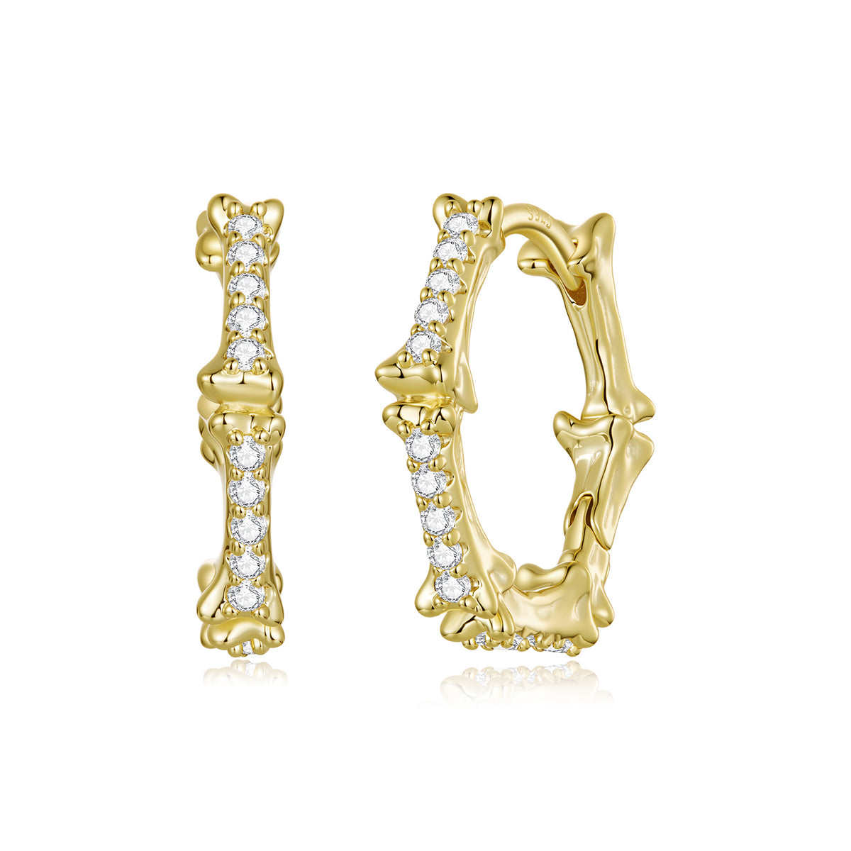 Skeleton Bone Huggie Hoops