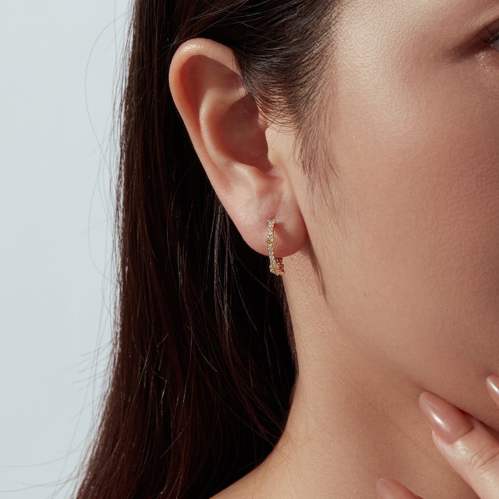 Skeleton Bone Huggie Hoops