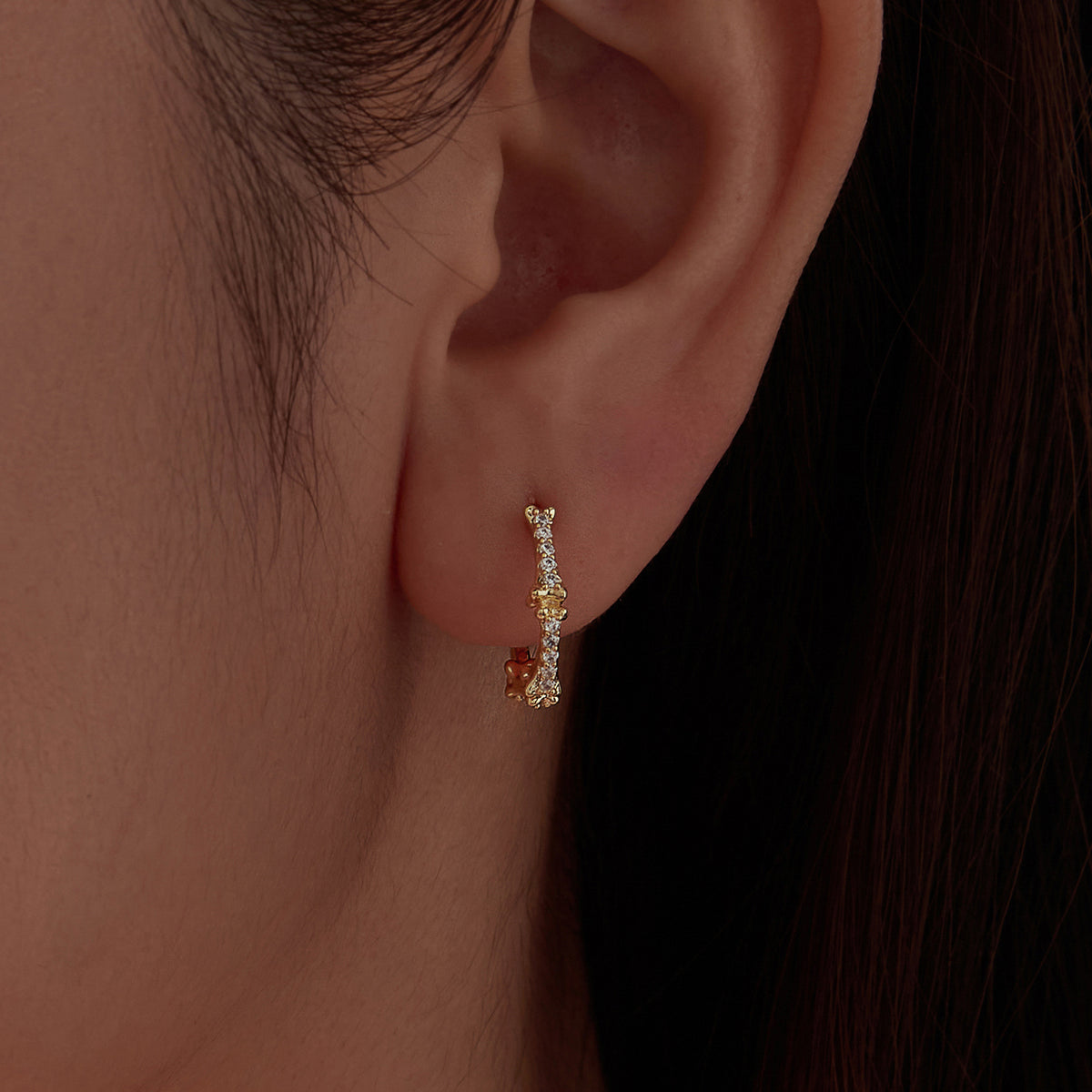 Skeleton Bone Huggie Hoops