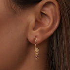 Skull Rose Huggie Hoops