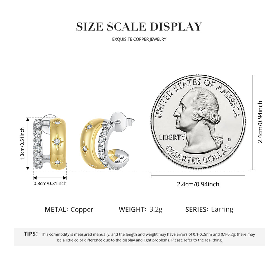 Starlight Double-Layer Stud Earrings