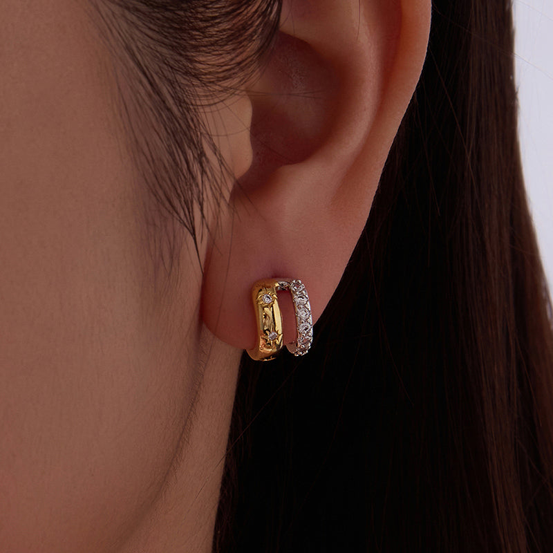 Starlight Double-Layer Stud Earrings