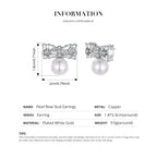 Pearl Bow Stud Earrings