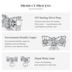 Pearl Bow Stud Earrings