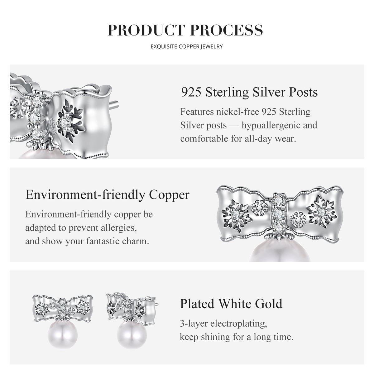 Pearl Bow Stud Earrings