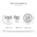Pearl Bow Stud Earrings