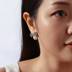 Pearl Bow Stud Earrings