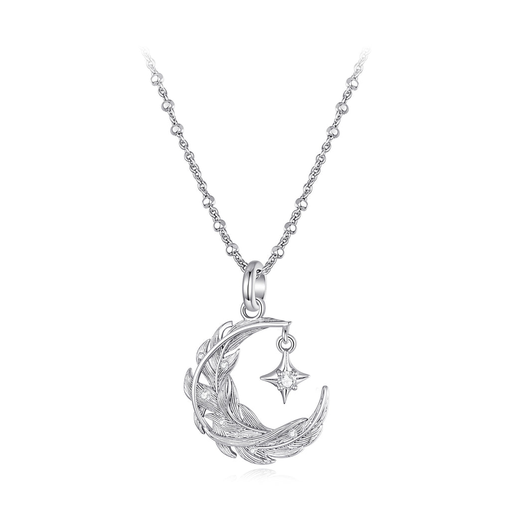 Moon & Feather Necklace